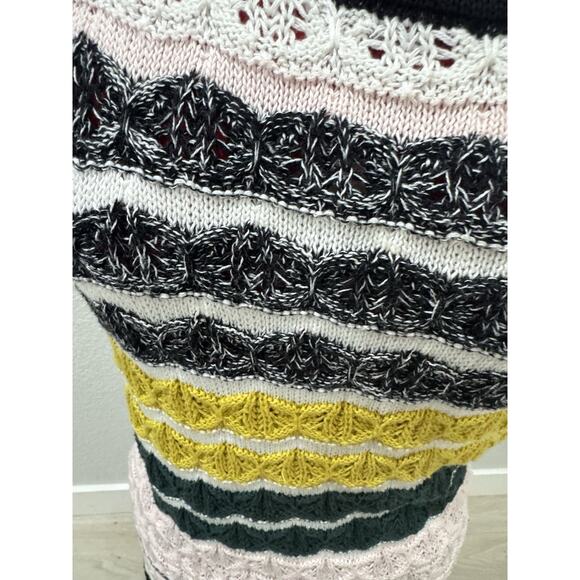Anthropologie Colorful Crochet Knit Sleeveless Striped Dress - Picture 6 of 8